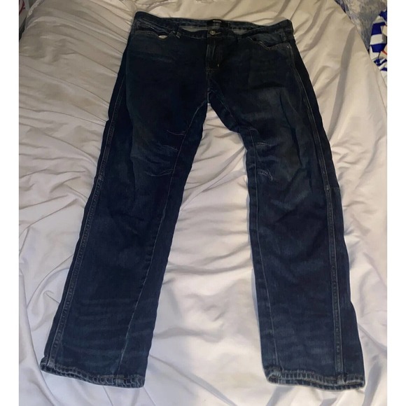 HUDSON Bow Legged Denim Jeans Men Size 38 Tapped Bagged Blue M726DPP - Picture 3 of 14